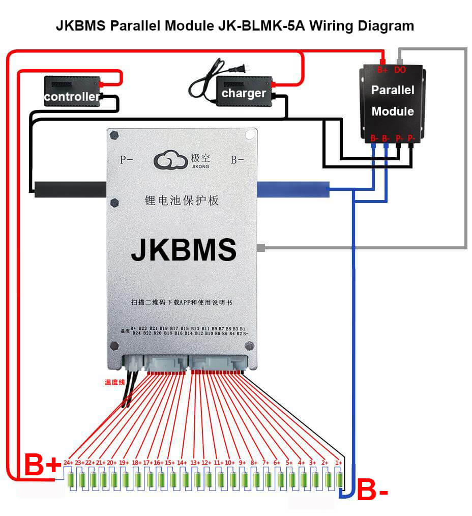 JKBMS Parallel Module JK-BLMK-5A Wiring diagram