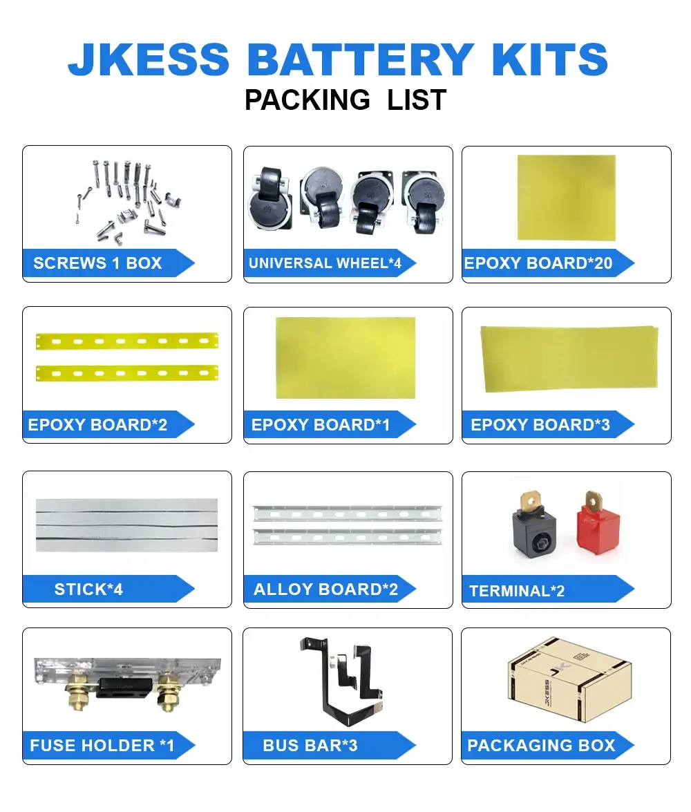 JKESS DIY Wheel Design Battery BOX for 280AH-320AH LiFePO4 Battery, DIY Battery Storage Box, Poland Warehouse Fast Delivery EU JIKONG BMS JKBMS (10)