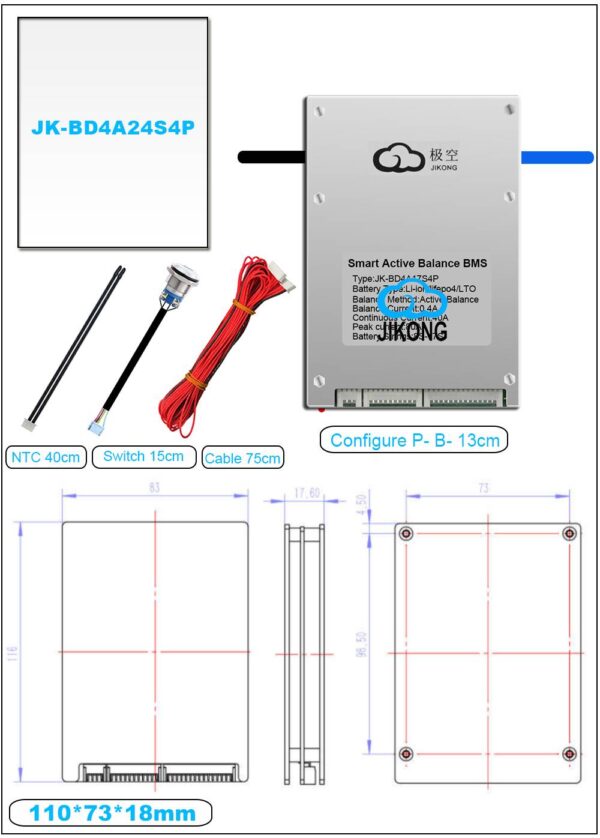 JKBMS 3S-25S Active Balance Smart BMS For Lifepo4 li-ion LTO Battery Support for Android IOS Phone JIKONG BMS (21)(1)