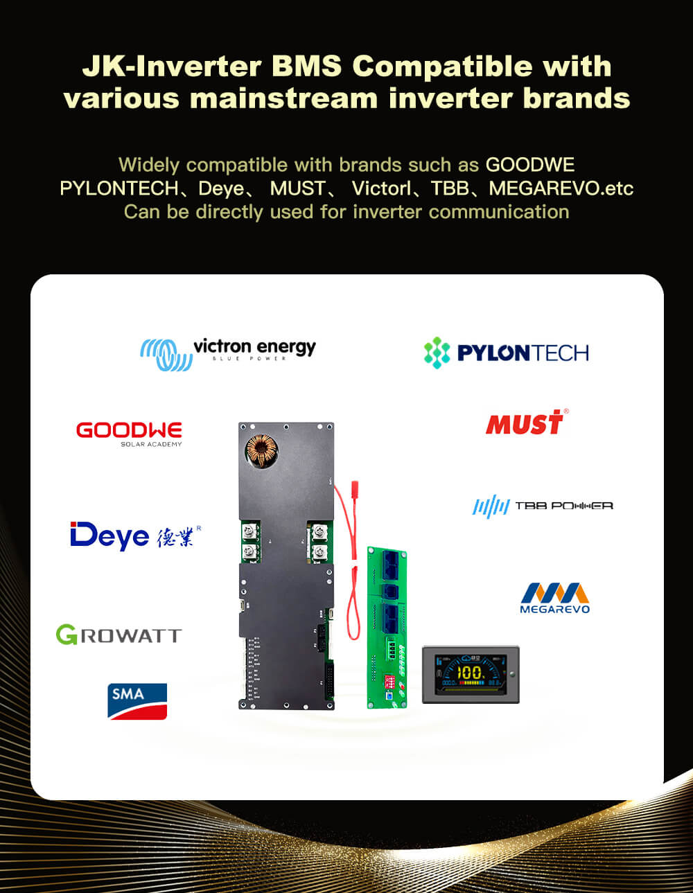 JKBMS 8S-16S Active Balance Inverter BMS Balance Current 1A-2A Continuous Current 100A-150A-200A Family Energy Storage Lifepo4Li-ionLTO for Growatt Deye Etc Inverter BMS (12)