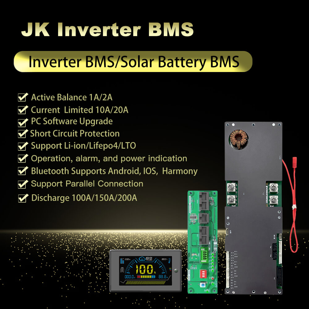 JKBMS 8S-16S Active Balance Inverter BMS Balance Current 1A-2A Continuous Current 100A-150A-200A Family Energy Storage Lifepo4Li-ionLTO for Growatt Deye Etc Inverter BMS (18)