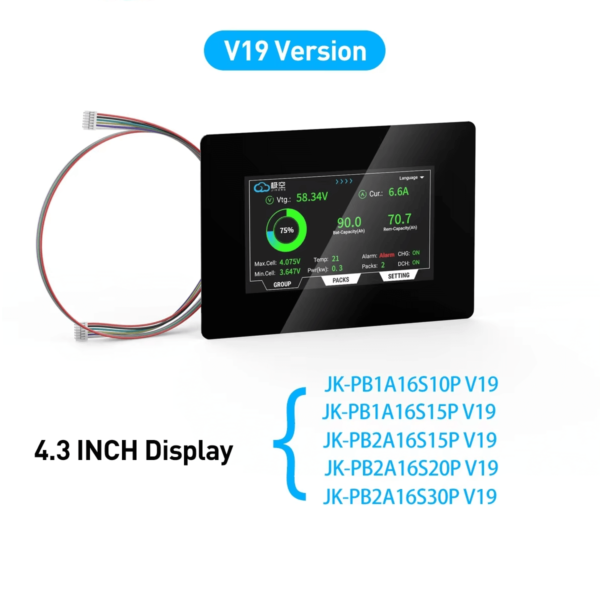 JKBMS V19 Version 4.3 LCD Display Adapter for JIKONG BMS (PBxA16SxxP series inverters are dedicated to BMS V19 version) (10)